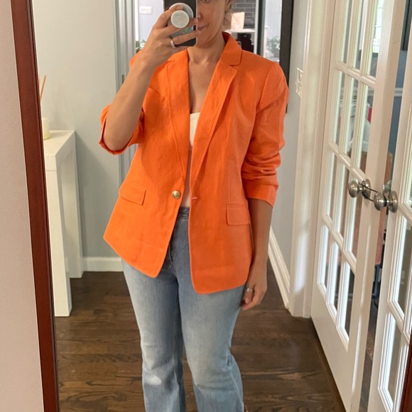 Talbots Jackets & Blazers - Talbots Orange Linen Blazer